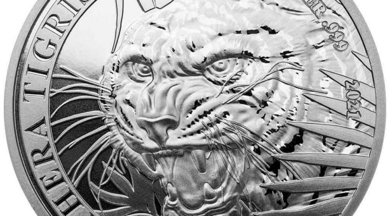Laos – 500 Kip 2021 – Tiger – Premium-Anlagemünze – 1 Oz Silber ST