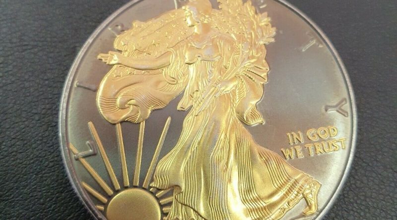 USA Silber 1 UNZE 2021 Coloriert Gilded