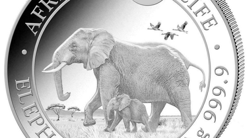 Somalia 100 SH. 2022 – Elefant – African Wildlife – Anlagemünze – 1 Oz Silber ST