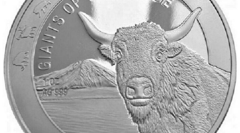 1 oz. Silbermünze 999 **Giganten der Eiszeit – Auerochse** 2021 in Münzkapsel