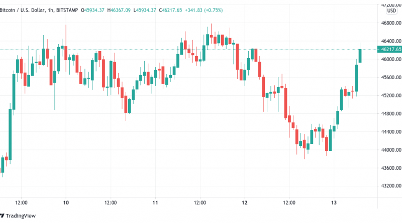 Wieder im Aufwind – Bitcoin klettert zurück über 46.000 US-Dollar