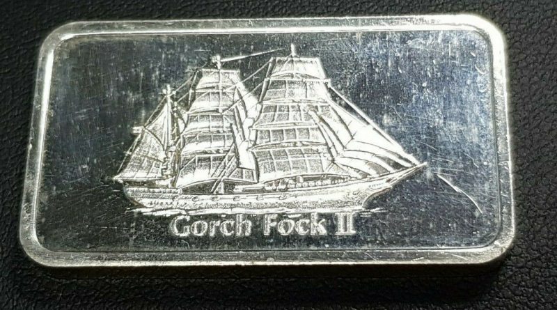 Degussa Silberbarren Feinsilber 999 Silber Barren Schiff Gorch Fock 1 OZ Unze