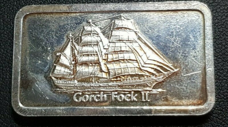 Degussa Silberbarren Feinsilber 999 Silber Barren Schiff Gorch Fock 1 OZ Unze