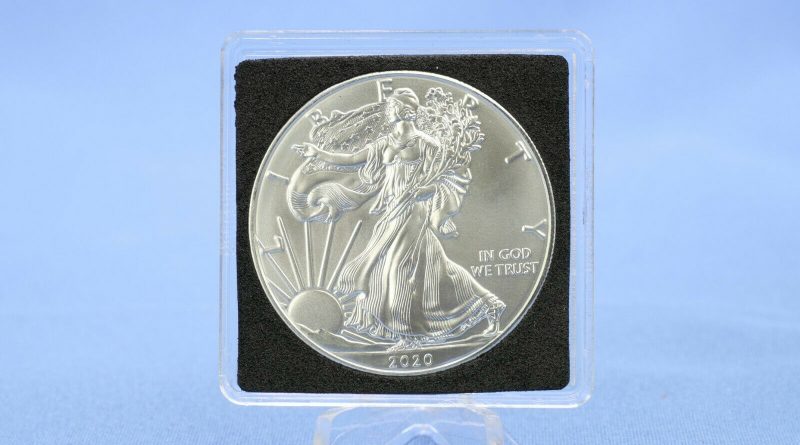 USA 1 $ Dollar American Eagle 2020 Silber 1 OZ / Unze 999 *ST / BU* in Kapsel