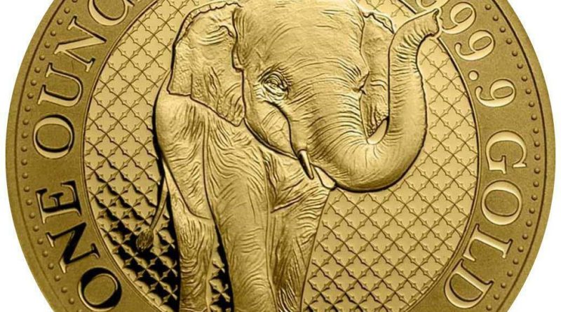 St. Helena – 100 Pfund 2021 – Der Elefant – India Wildlife – 1 Oz Gold ST