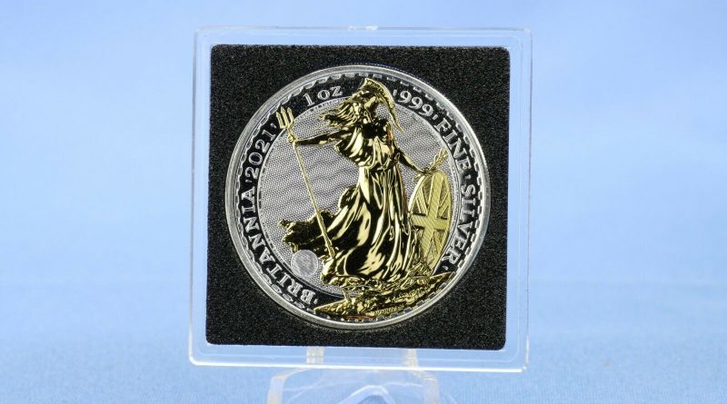 Großbritannien 2 Pfund Britannia 2021 Silber 1 OZ / Unze 999 *ST / BU* gilded