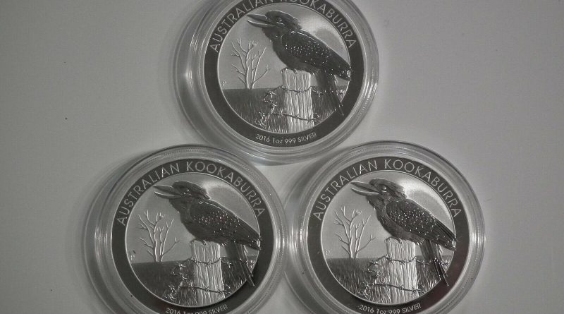 3x 1 Unze 3x 1 OZ Silbermünze Australian Kookaburra 2016 Feinsilber 93,3g 999