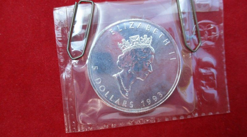Kanada 5 Dollar von 1993 Maple Leaf 1 Oz Unze 999/1000 Silber Ag stgl Bu