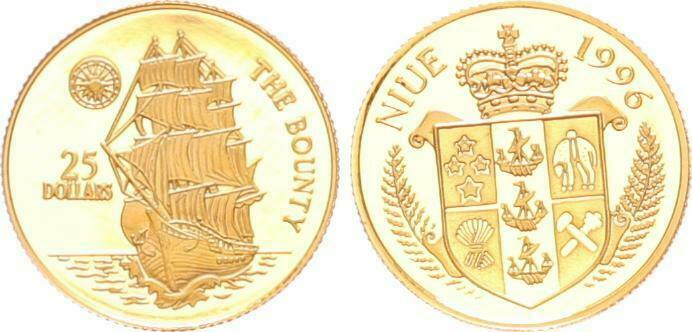 25 Dollar 1996 Gold – 1/25 Unze – Niue – The Bounty 46803