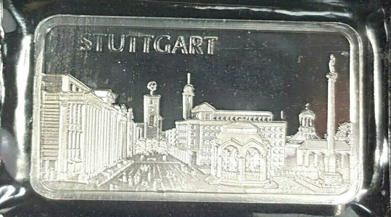 Degussa Silberbarren Feinsilber 999 Silber silver Barren Stuttgart 1 OZ Unze