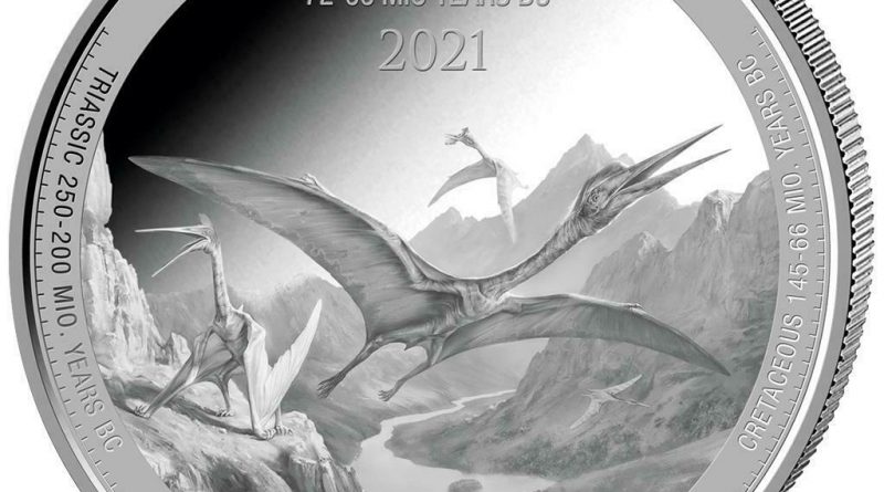 Kongo 20 Francs 2021 – Quetzalcoatlus (6.) – Premium-Anlagemünze 1 Oz Silber ST