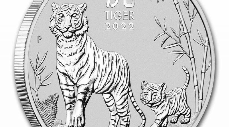 1 oz. Silber 999.9 -1 AUD- ***LUNAR III – Tiger*** 2022 stgl./BU in Münzkapsel
