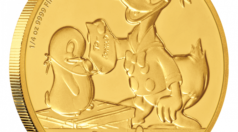 Niue – 25 Dollar 2019 – 85. Geburtstag von Donald Duck™ – 1/4 Oz Gold PP