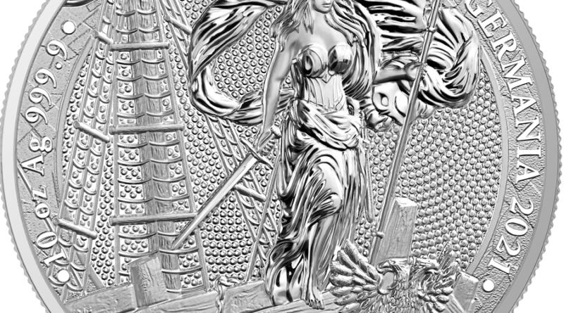 Germania 2021 Silber 10 OZ Unze Silver Argent 50 Mark im Blisterpack