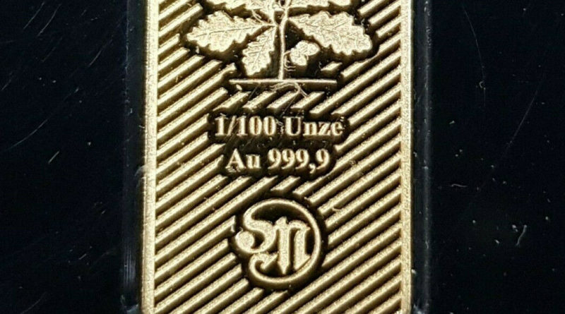 Gold Barren Frauenkirche Dresden 1/100 oz 999Au Feingold Anlage Proof