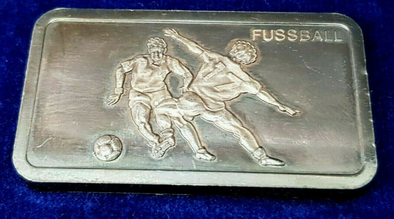 Degussa Silberbarren Feinsilber 999 Silber Sporthilfe Barren Fußball 1 OZ Unze