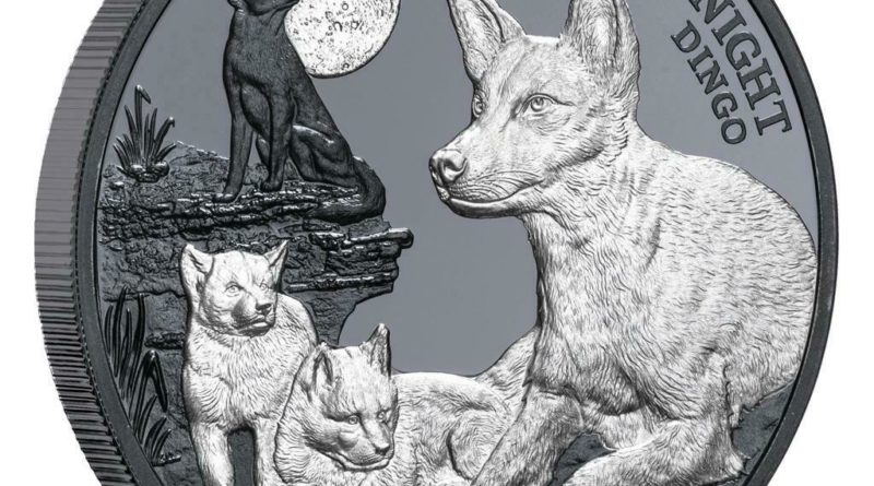 Niue 1 Oz Silber Dingo Australia at Night 1 Unze Silber Black Proof 2021