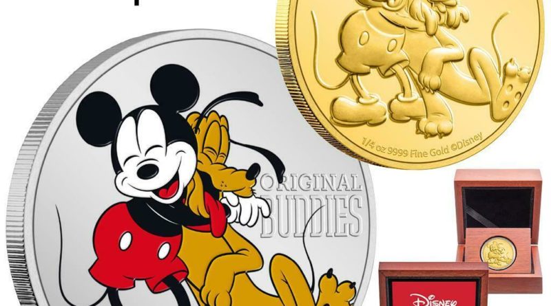 Niue – 2 + 25 Dollar 2020 – Disney™ Pluto™ Satz – 1 Oz Silber + 1/4 Oz Gold PP