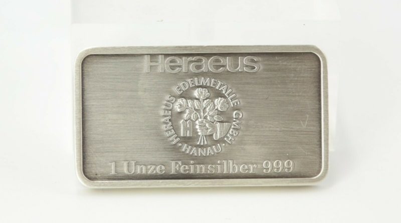 1 Unze Silberbarren Heraeus Motivbarren Hamburg 1 Oz Feinsilber 999