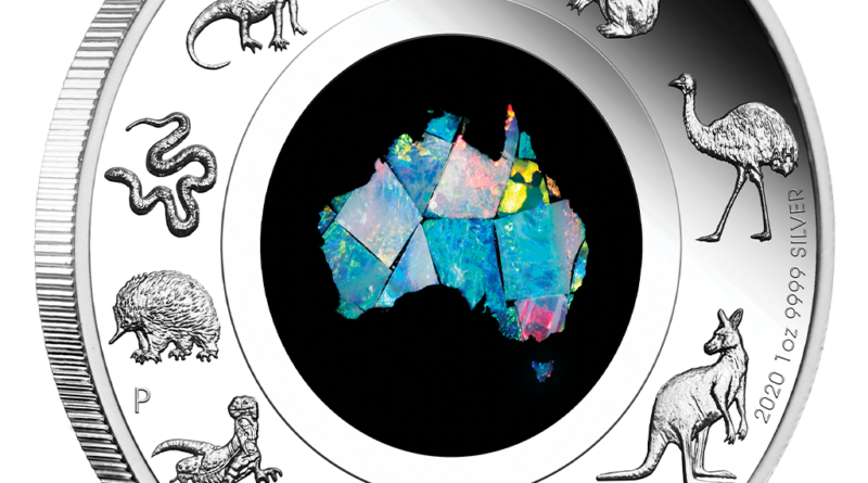 Australien – 1 Dollar 2020 – Great Southern Land – Opal-Münze – 1 Oz Silber PP