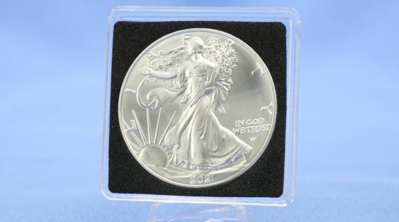 USA 1 $ Dollar American Eagle 2021 Silber 1 OZ / Unze 999 *ST / BU* in Kapsel