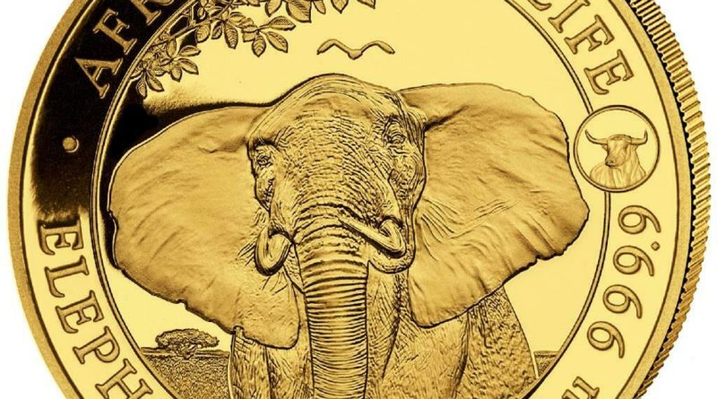 Somalia – 1.000 SH. 2021 – Elefant – Privy Mark “Jahr des Ochsen” – 1 Oz Gold ST