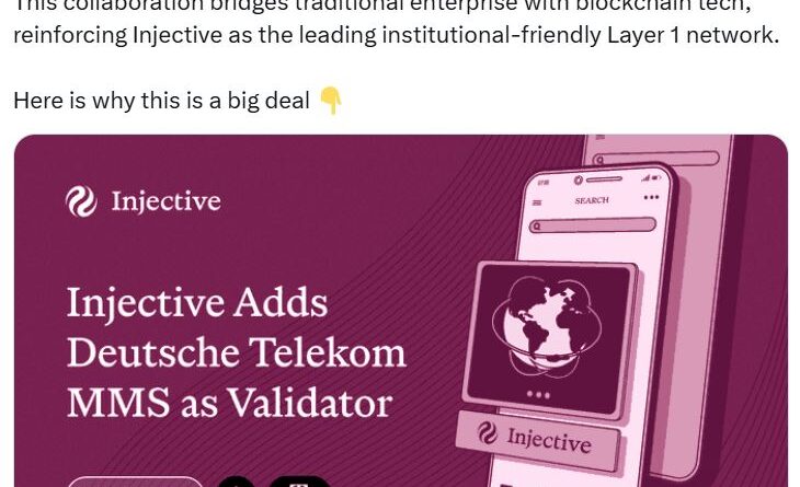 Tochter der Deutschen Telekom wird Validator der Injective-Blockchain