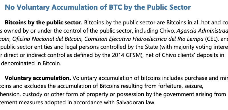 Verbot von Bitcoin-Akkumulierung für El Salvador