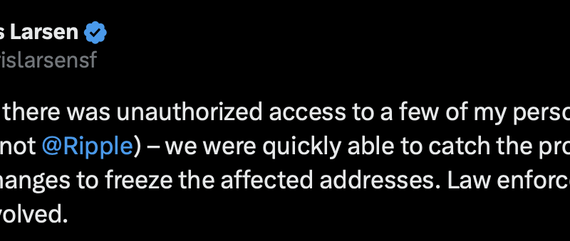 Ripple-Mitgründer Larsen erklärt Diebstahl von 150 Mio. XRP mit Hack von LastPass