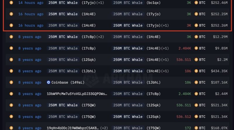 Bitcoin Whale Awakens After 8 Years, Moves 0 Million in BTC