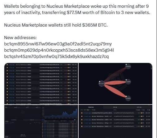 Dormant Bitcoin Wallet Linked to Nucleus Reawakens, Now Worth 0M – CryptoNinjas