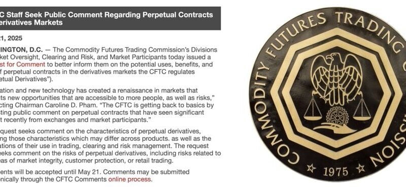 U.S. CFTC Seeks Public Comments on 24/7 Derivatives Trading and Perpetual Futures