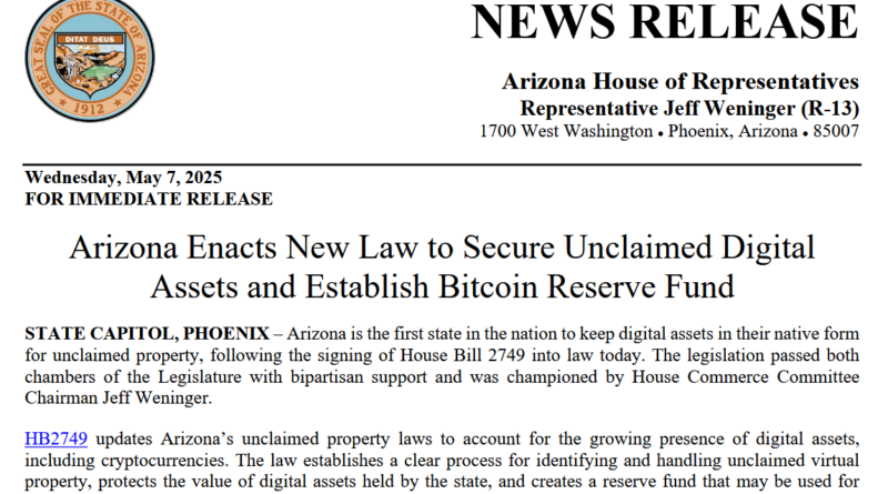 Gouverneurin von Arizona unterzeichnet Krypto-Gesetz