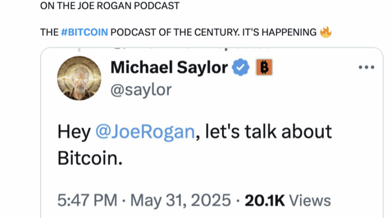 Michael Saylor will mit Joe Rogan über Bitcoin reden