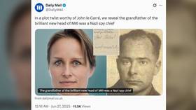 UK government comments on incoming MI6 chief’s Nazi family links — RT World News