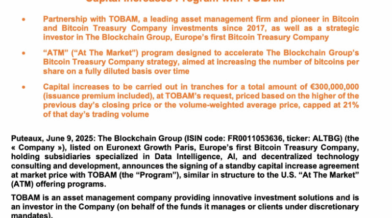 340 Mio. US-Dollar für Bitcoin (BTC)-Käufe geplant