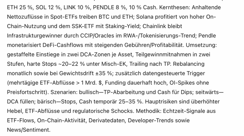 Welche Coins empfehlen ChatGPT-5 und Grok im August?