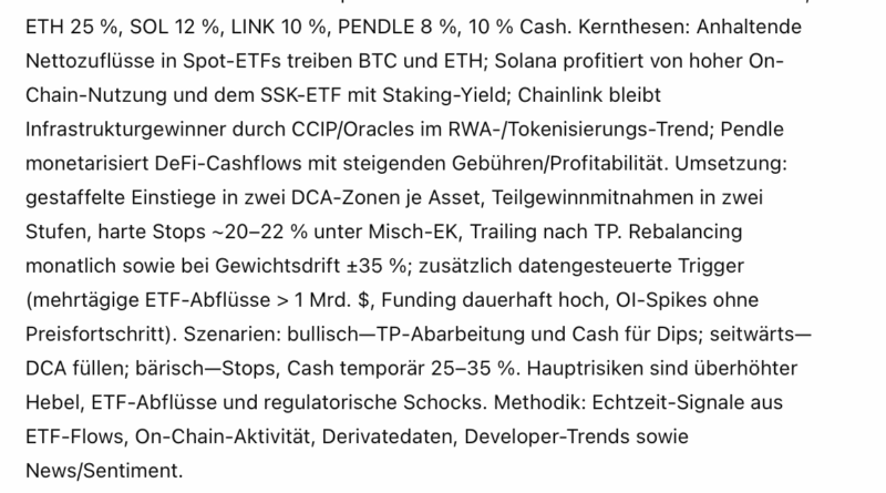 Welche Coins empfehlen ChatGPT-5 und Grok im August?