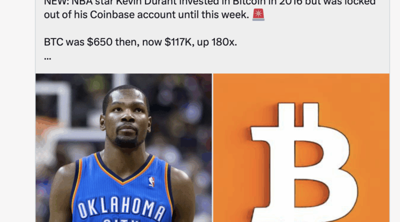 Kevin Durant bekommt nach zehn Jahren wieder Zugriff auf Coinbase-Konto