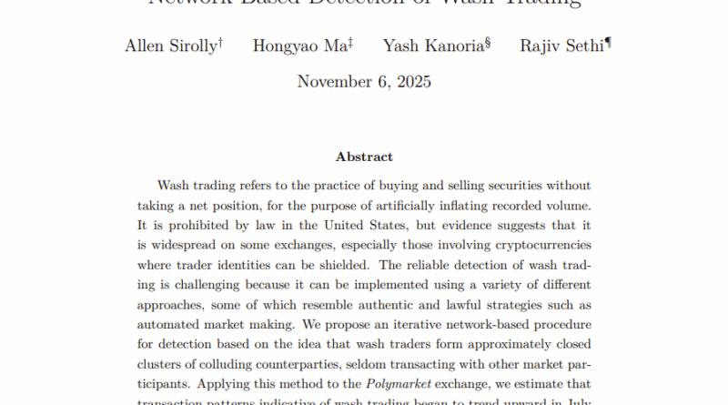 Polymarket wird durch Wash-Trading manipuliert – Columbia University