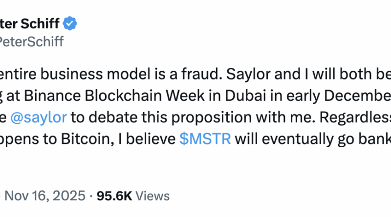 Peter Schiff kritisiert Michael Saylor: Strategy-Modell “Betrug”