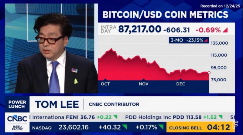 Tom Lee sieht führende Rolle in der Tokenisierung
