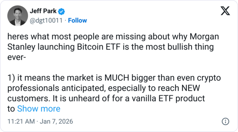 Bitcoin-ETF soll Morgan Stanley mehr als nur Kapital einbringen