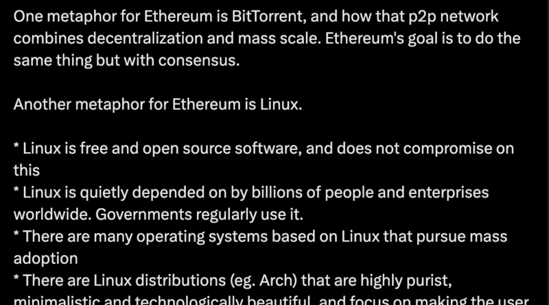 Ethereum ist das Linux der Blockchain – Vitalik Buterin