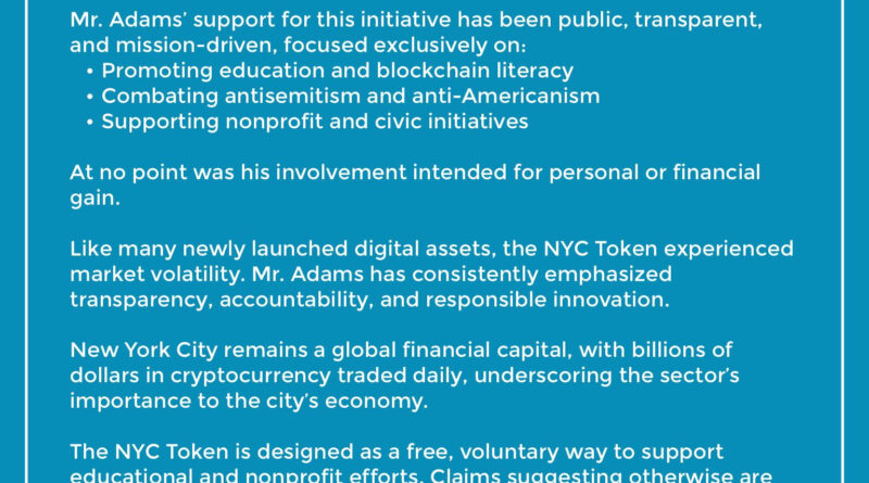 Ex-Bürgermeister von New York dementiert Vorwürfe um NYC Token