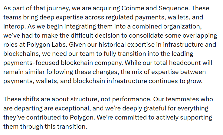 Polygon nimmt wegen Umstieg auf Stablecoin-Strategie Entlassungen vor