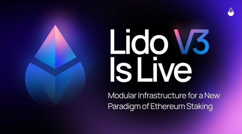 Lido V3 Goes Live on Ethereum, Unlocking Modular stVaults and Custom Staking at Scale