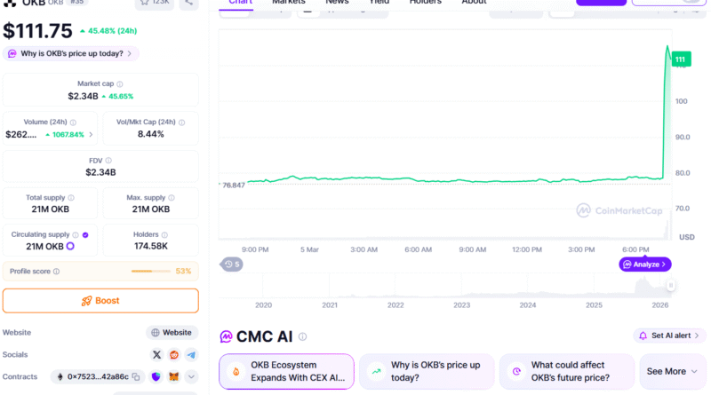 OKB jumps 50% as NYSE owner Intercontinental Exchange backs OKX at B valuation