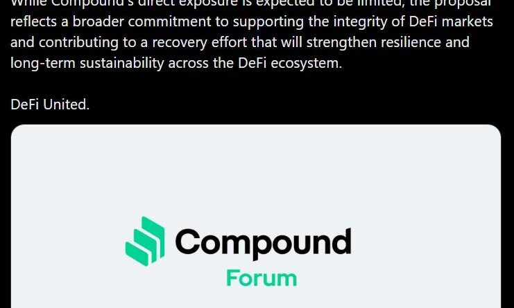 Compound Joins Defi United, Proposes 3,000 ETH to Recover 16,776 ETH in Exploiter Positions