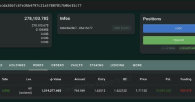 Hyperliquid Whale Bets .31M on TON at 6x Leverage as Bitcoin Eyes Fresh Highs